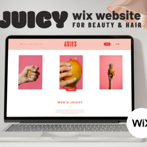 Wix Website Template - Beauty Nail Hair Salon - Nail Artist - Bookings - Modern Website - Bright Pink Red Theme - Web Design - Minimalist
